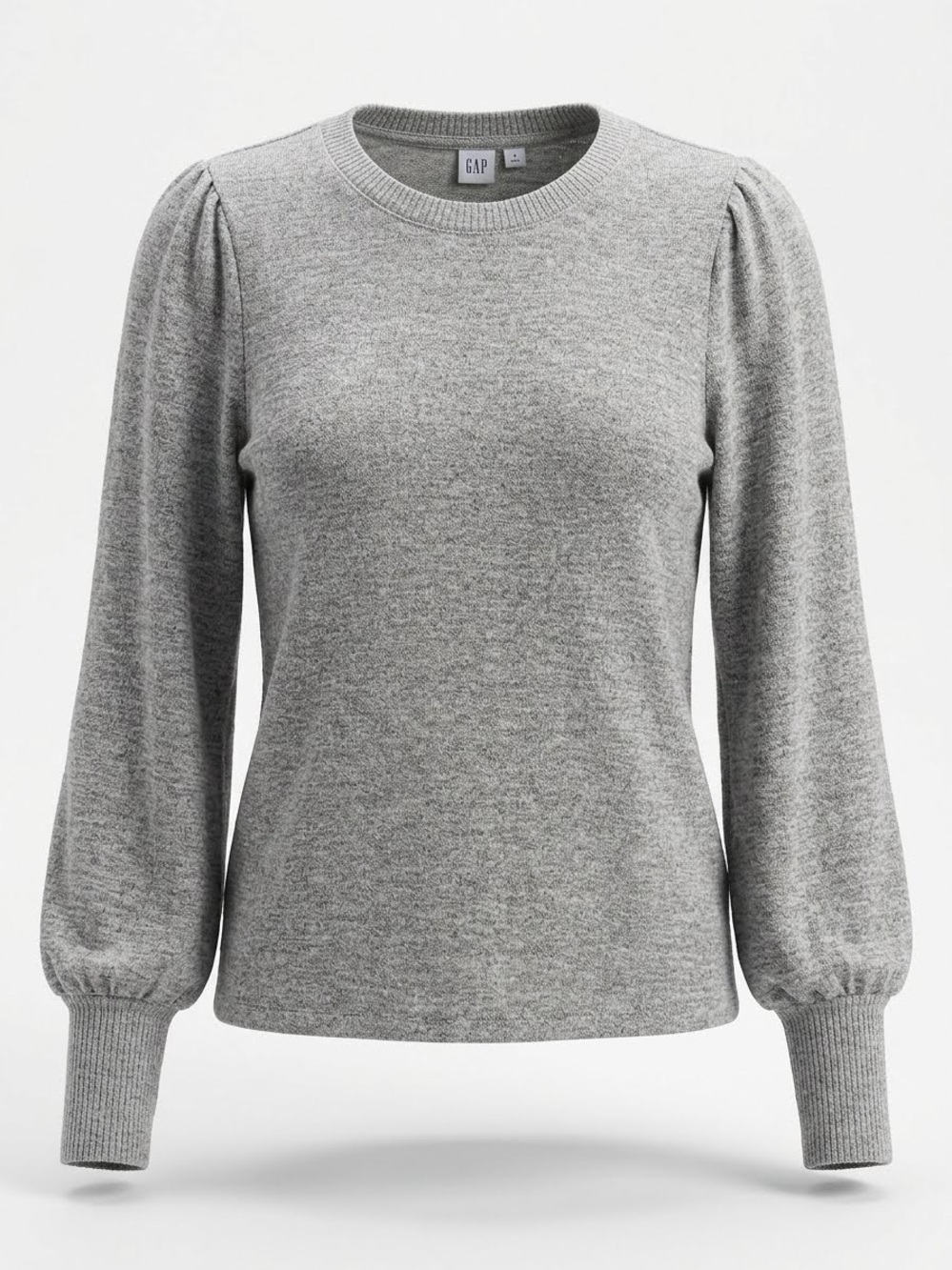 GAP Heather Gray Puff-Sleeve Sweatshirt